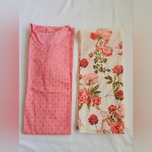 Chikankari sequin Wine kurta with floral chikankari palazzo